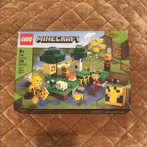 Lego Yellow and Green Building Set with Blocky Figures and Terrain